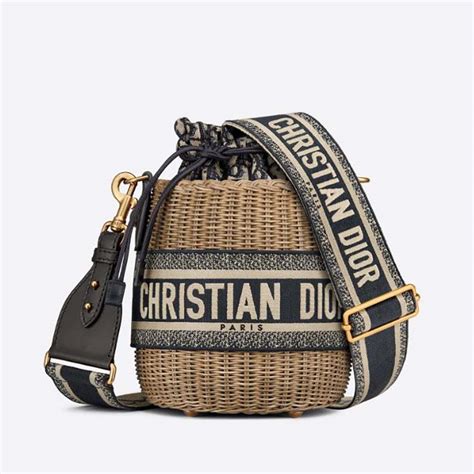 basket dior oblique|Dior blue wicker bag.